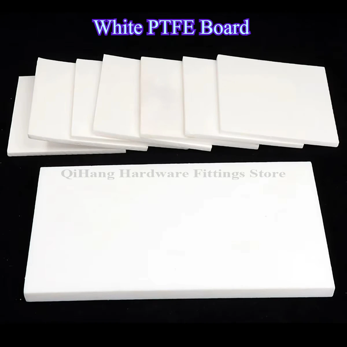 Polytetrafluoroethylene Plate Block White PTFE Board Sheet Anti-Corrosion Machining Model Processing Materials Thk0.3-30mm