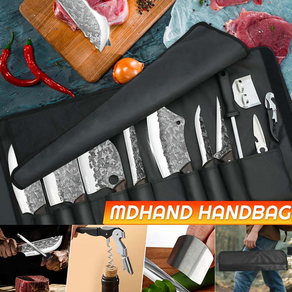 MDHAND Ultra Sharp 14-teiliges Küchenkochmesser-Set, Metzgerbeil, Ausbeinen, Spaltmesser zum Schneiden von Fleisch, Obst und Gemüse