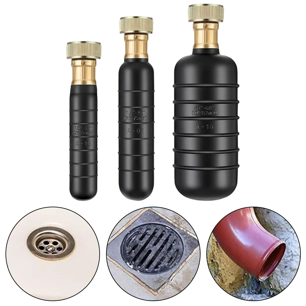 

3pcs/set Cleaning Bladder For 1 To 6 Inch Drain Pipe Rubber Drain Cleaner For Bathroom Kitchen Sink Swimming Pool