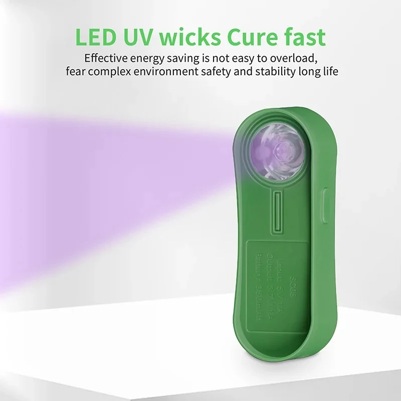 2UUL SC08 Mini UV Curing Lamp 365-395nm Dual Band UV Light Type-C Rechargable LED UV Wicks Cure Fast for PCB BGA SMD Repair
