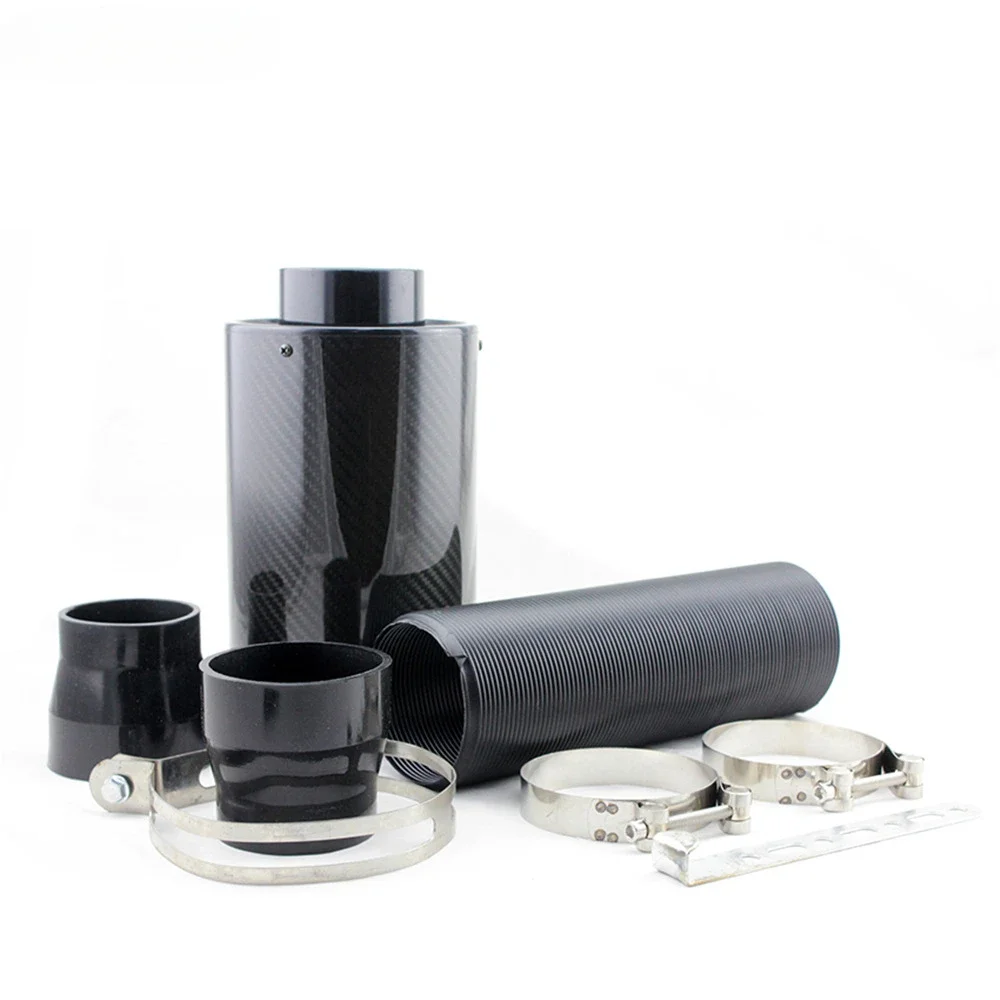 Automotive Intake Retrofit Kit Carbon Fiber Intake Bellows Retrofit Intake High Flow Air Filter Elements