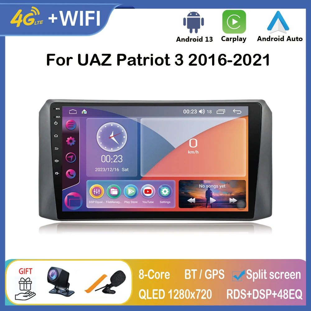 

Carplay Android Auto Car Radio For UAZ Patriot 3 2016-2021 2 Din Multimedia Player Navigation Stereo Car Intelligent Systems