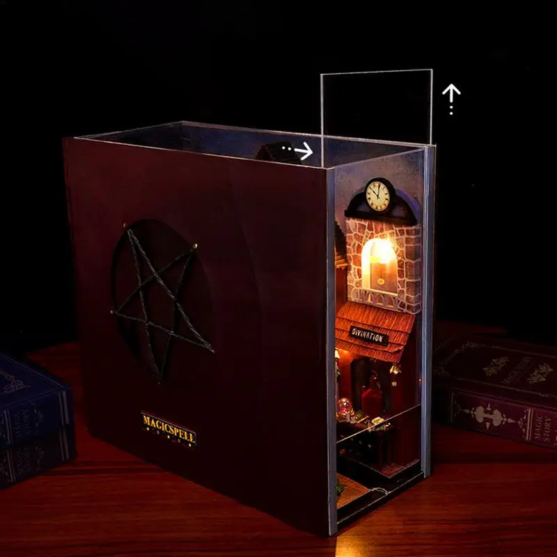 

DIY Bookend Kit 3D Puzzle Bookend Decorative Bookend With LED Light DIY Bookend Building Set Model Kit For Teens And Adults