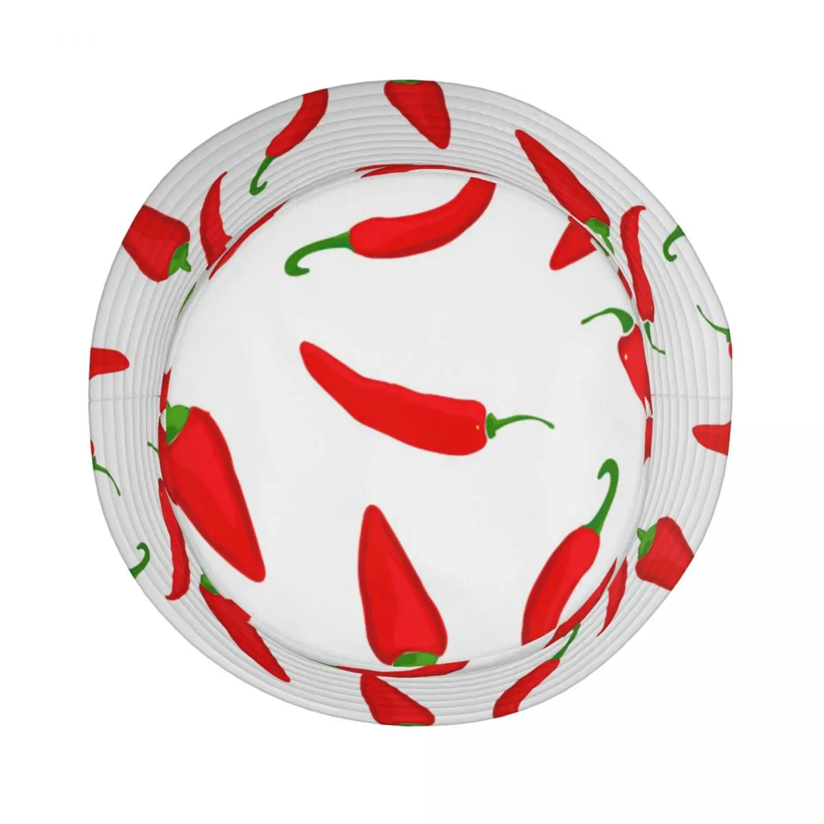 Red Chilli Pepper Bucket Hat For Unisex White Pattern Fisherman Hats Trendy Travel Hiking Caps Outdoor Graphic Sunscreen Hats