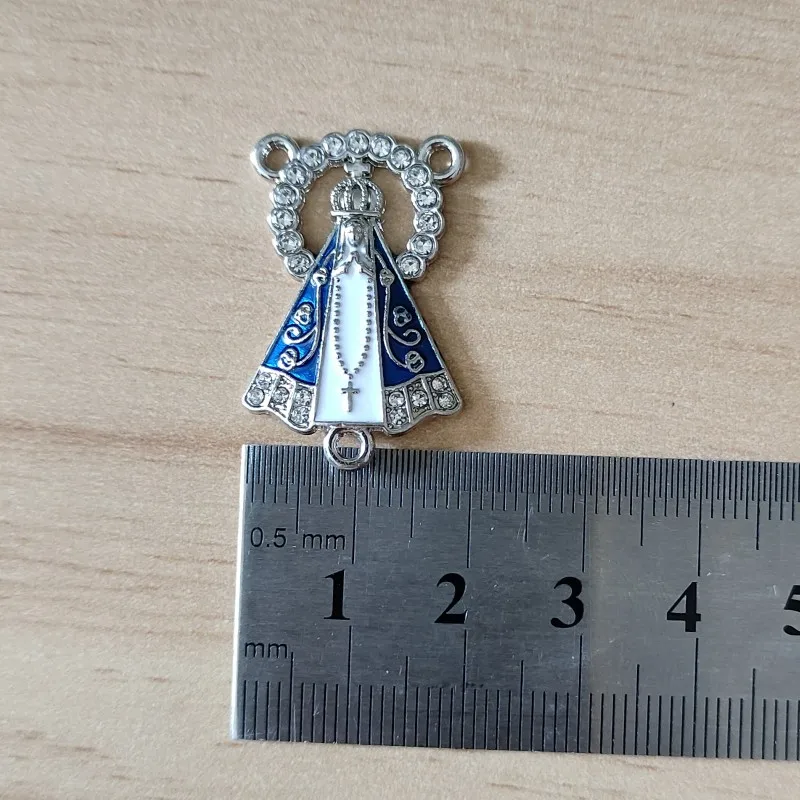 6pcs Our Lady Of Aparecida Patroness Of Brazil Catholic Medals Nossa Senhora Centerpiece for Rosary DIY Jewelry Accessories