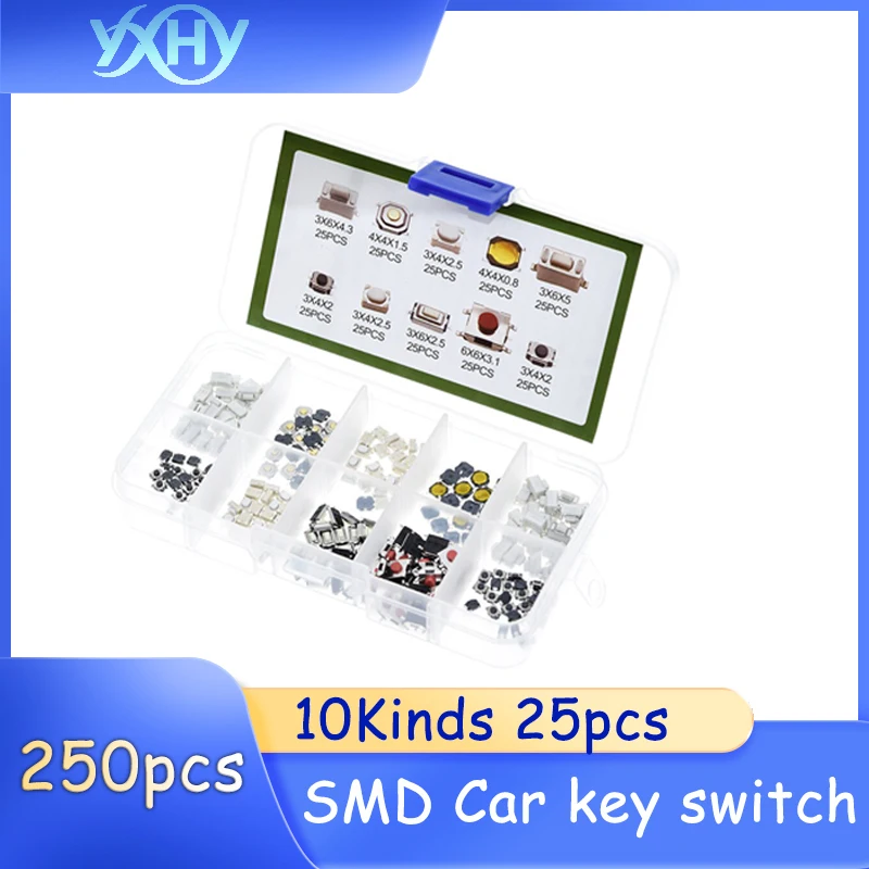 

250pcs/box 10kinds 25pcs Car remote control key switch button pack patch touch switch button pack