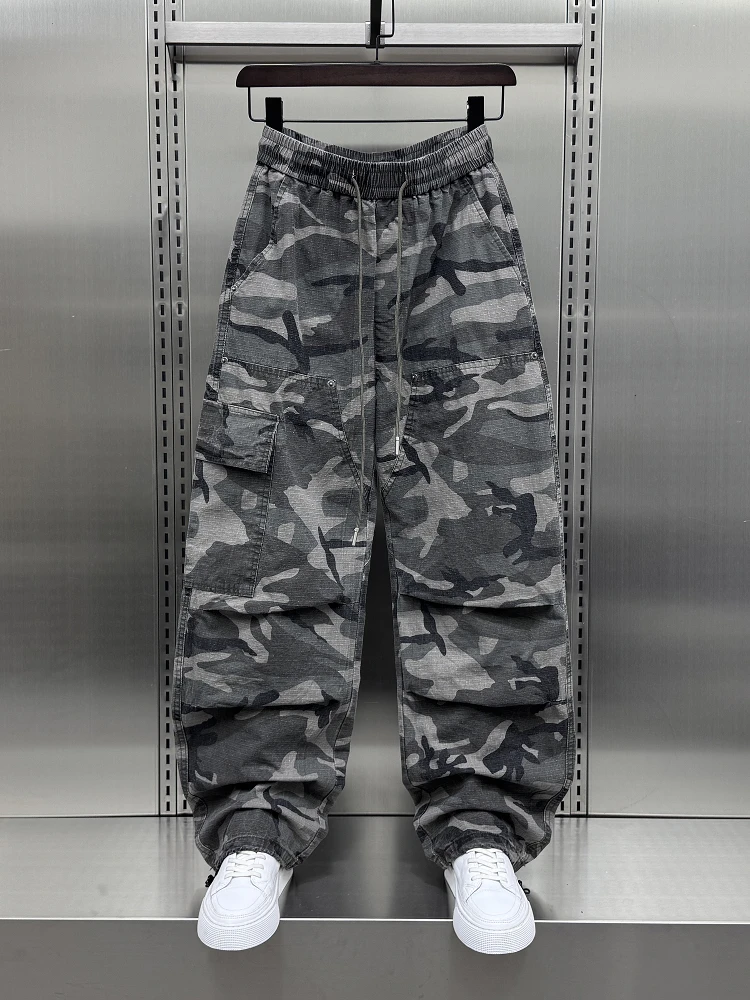 

Spring Summer Camouflage Straight Leg Men's Sport Pants Thin Faion Brand Outdoor Workwear Trousers Loose Fit Casual Cargo