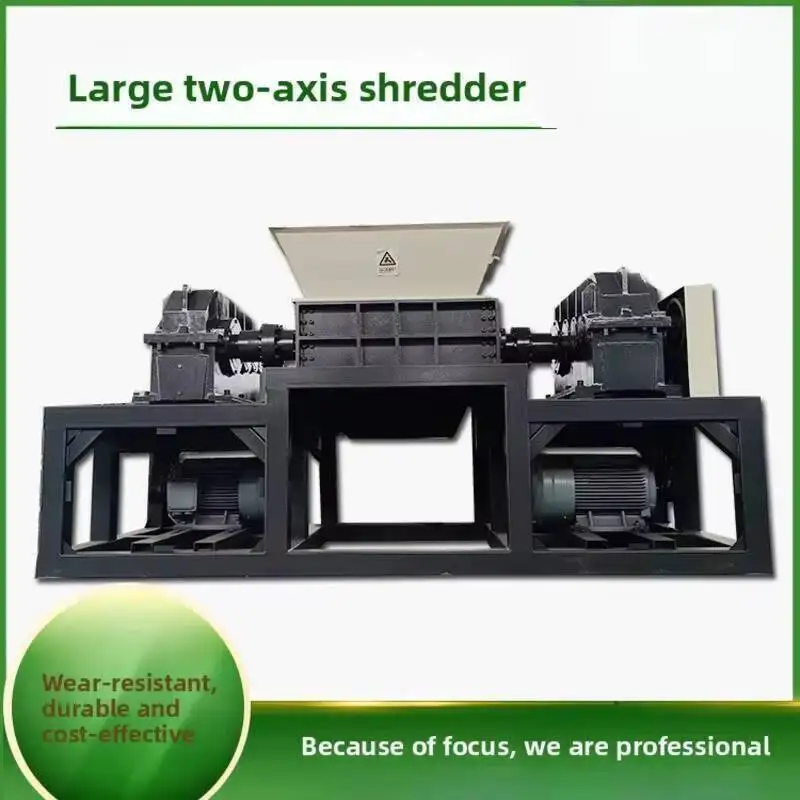 Wood Waste And Shredding, Fabrics, Wood, Low Energy Consumption Large Solid Dual Shaft Shredder For Woven Bags Fabrics