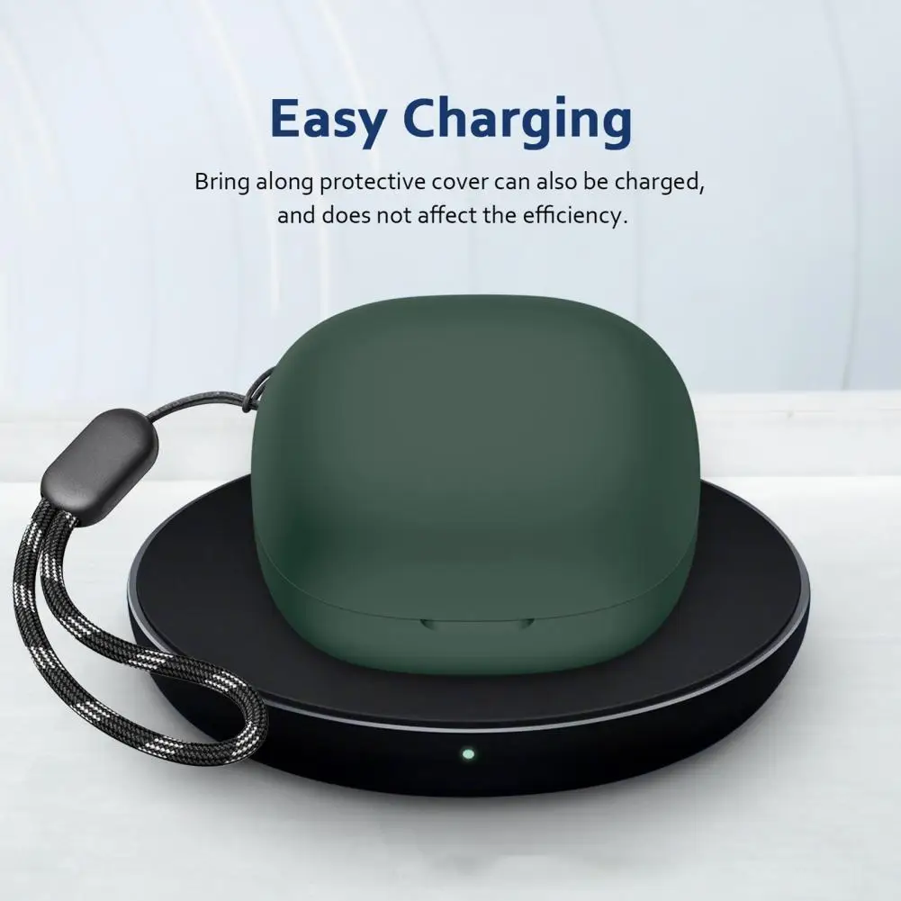 실리콘 이어폰 보호 케이스, 사운드코어 R50i 무선 이어버드 충전 박스 커버, 행잉 로프 포함, 충격 방지 쉘