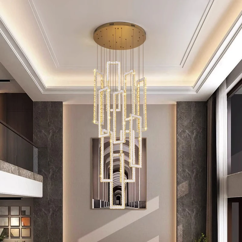 

Modern Home Decoration Salon Lamps for Living Room Smart Crystal Pendant Lights Dining Room Indoor Lighting