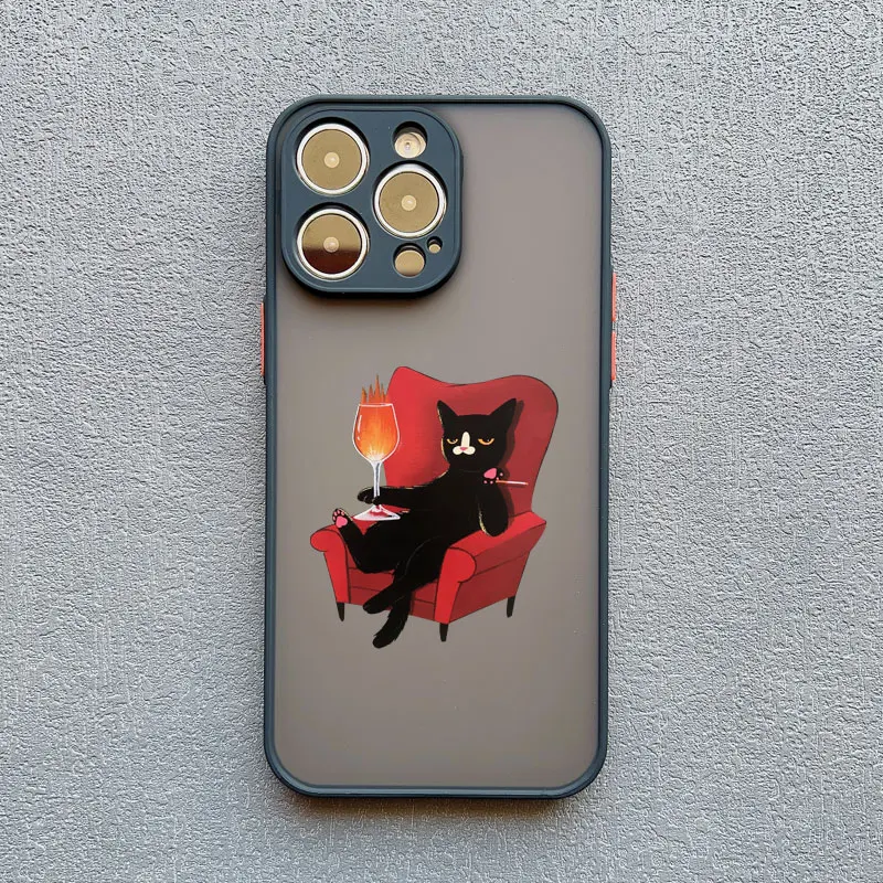 Luxus Szene Schöne Katze Spielen Spaß Telefon Fall Für iPhone 17 16 15 14 13 12 11 Pro Max Mini X XR XS 16 15 Plus Stoßfest Abdeckungen – Detail 6