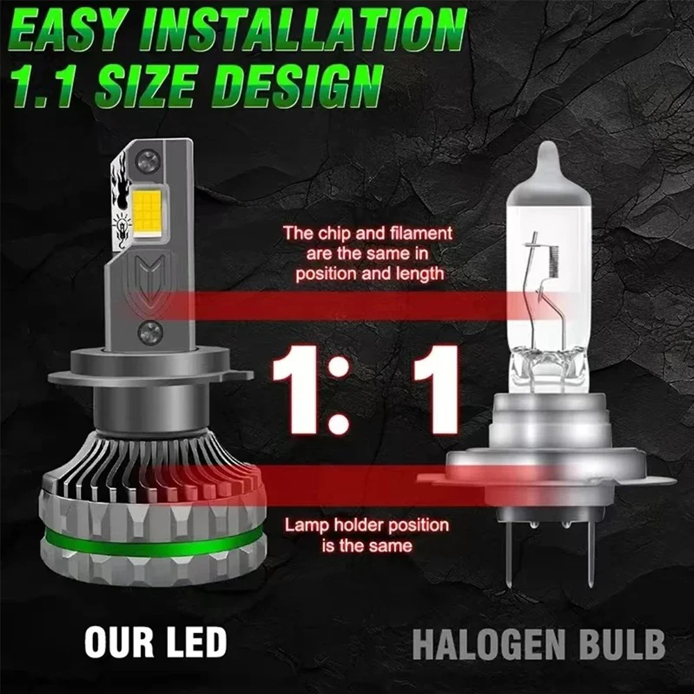 H7 LED Headlights Bulbs for Car Canbus 6800W Motorcycle Automobiles H4 Led Fog Light H1 H11 Headlamp 9005 HB3 9006 HB4 9012 Hir2 - Image 3