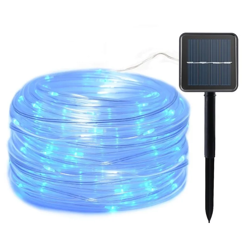 Solar String Lights Outdoor Waterdichte Touw Buis Kleurrijke Verlichting Voor Huis Tuin Kerstvakantie Gazon Decoratie Fairy Lights