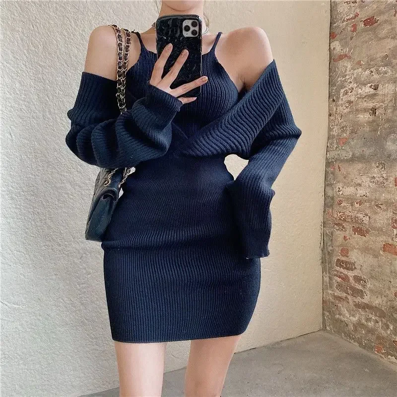 White Female Knit Dress Black Bodycon Women\'s Crochet Dresses Spring Autumn 2025 One-piece On Promotion New In Elegant Luxury X