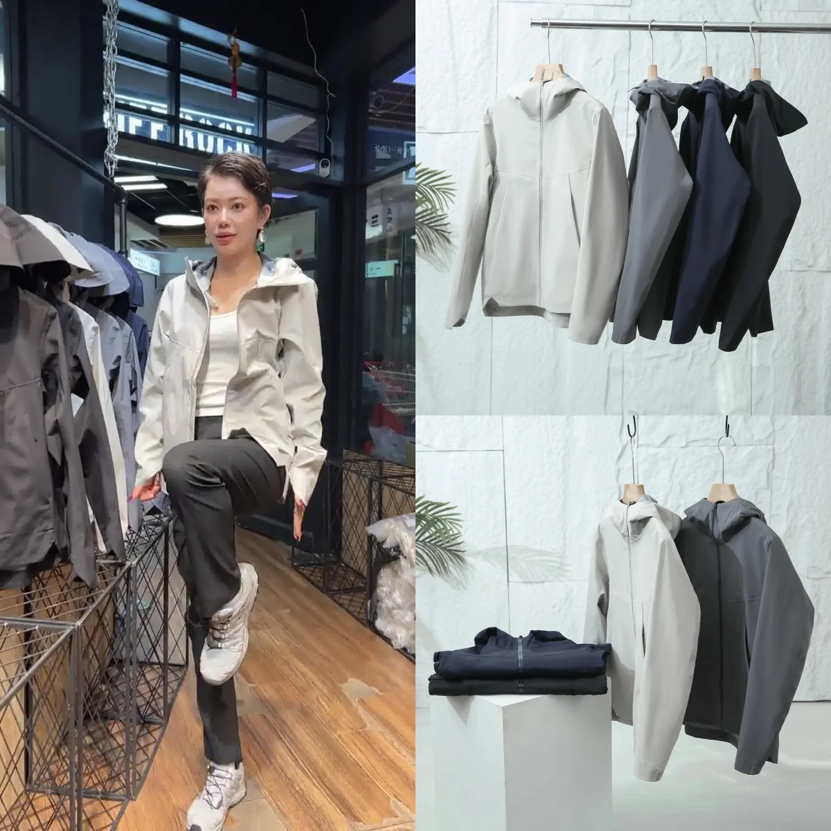

New Autumn Winter Lightweight Hooded Outdoor Windproof Men's Women's Jaet Casual Fce-Lined Parka Coat Polyester Fabric