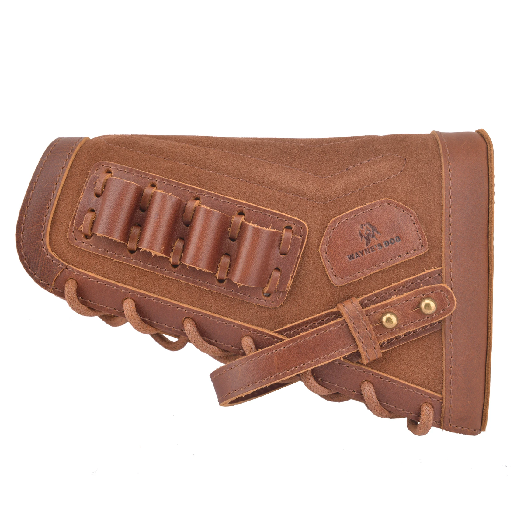 Genuine Leather Rifle Buttstock Gun Cartridges Shell Holder Covers For .357 .30-30 .308 .22lr .357 .44 .17hmr For Left Handed