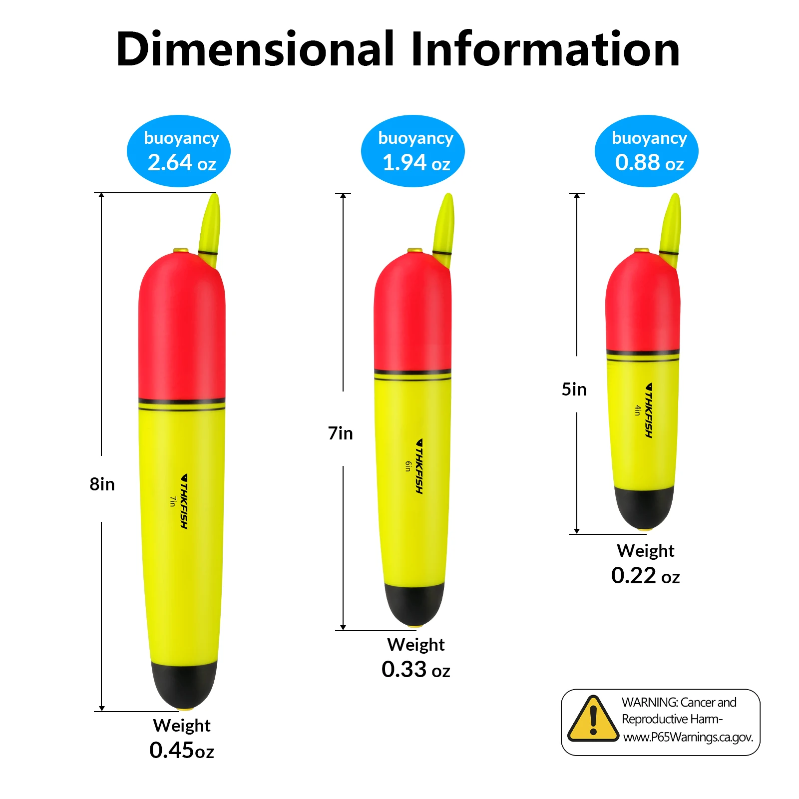 THKFISH 4pcs LED Electronic Floats EVA Plastic Luminous Night Fishing Slip Bobbers Rock Fishing Sliding Float 4in 6in 7in
