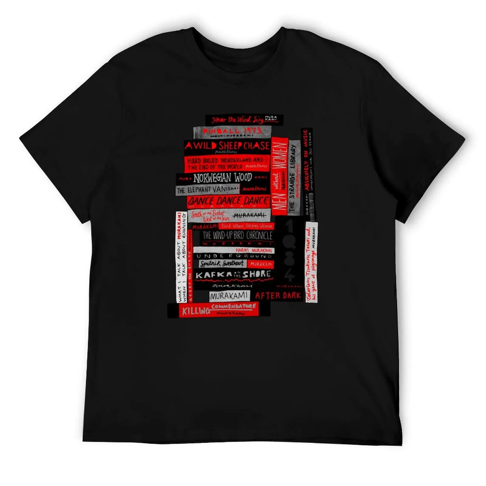 

Murakami Book Stack Fanatic (Colour) T-Shirt t shirts designer t shirt man luxury T-Shirt