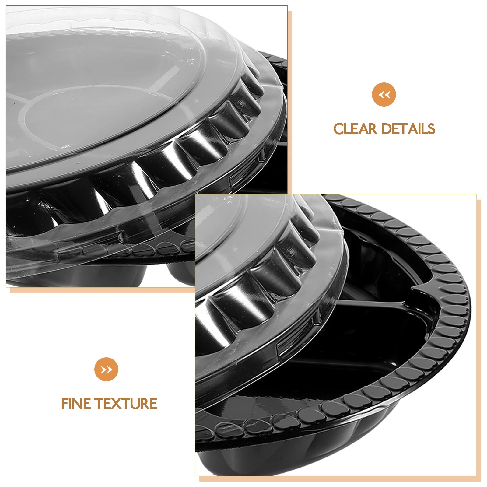 

10Pcs Disposable Fruit Cut Trays 6 Compartment Heavy Duty Pet Plastic Serving Tray Party Dessert Snack Buffet Catering Plates