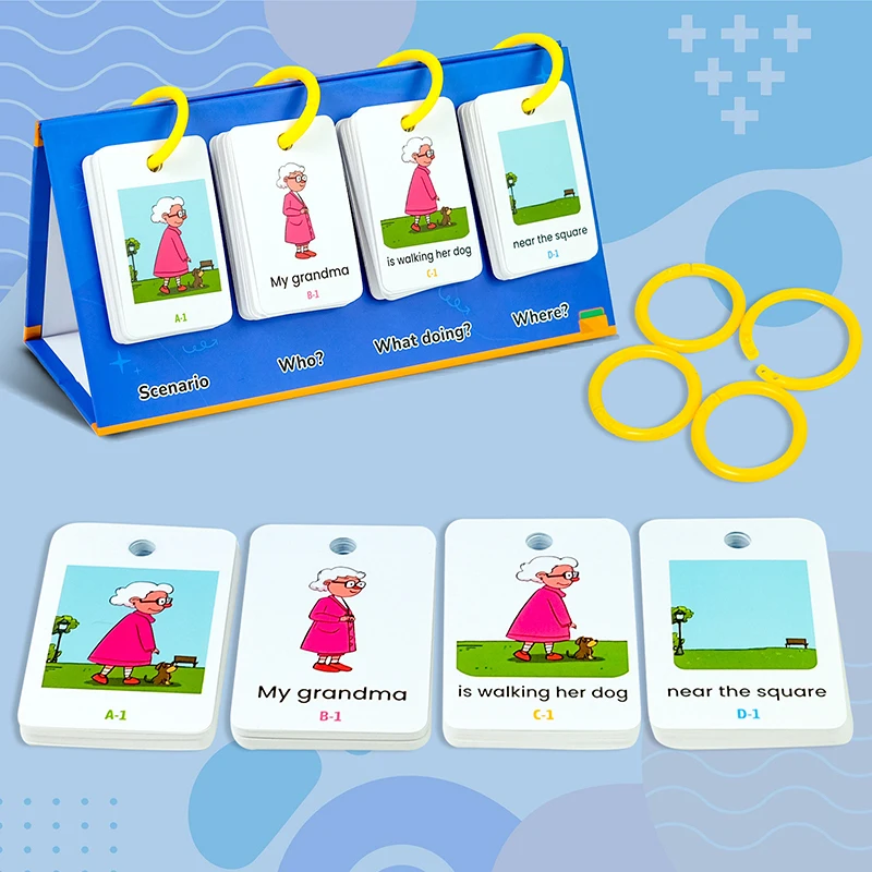 영어 학습 포켓 차트 캘린더 세트 어린이용 3-10세 문장 구조 단어 파닉스 플래시 카드 퍼즐 게임