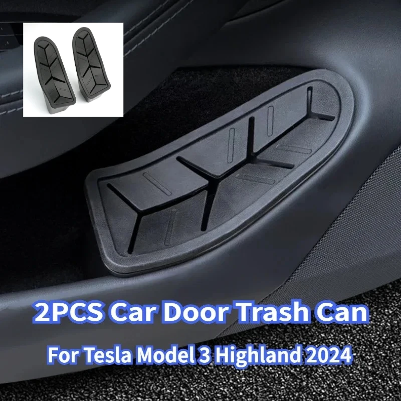 Für Tesla Model 3 Highland 2024 Autotür-Mülleimer 2 Stück Autotür-Abfalleimer Aufbewahrungsorganizer Schmutzbehälter Dekorationszubehör