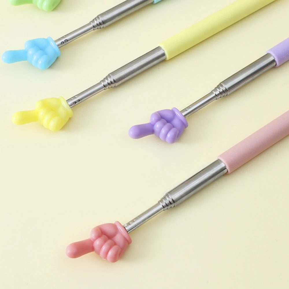 عصا مؤشر تعليمية قابلة للتمديد من الفولاذ المقاوم للصدأ قضيب تليسكوبي عصا بلاستيكية مدببة للإصبع 21 سم - 70 سم أزرق وردي أخضر أصفر #6