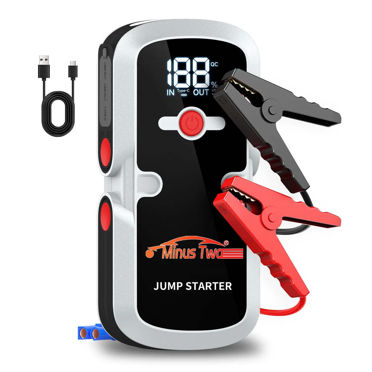 

Автомобильное пусковое устройство 3000A для всех бензиновых и дизельных двигателей, компактный внешний аккумулятор с быстрой зарядкой USB и аварийным светодиодным фонарем.