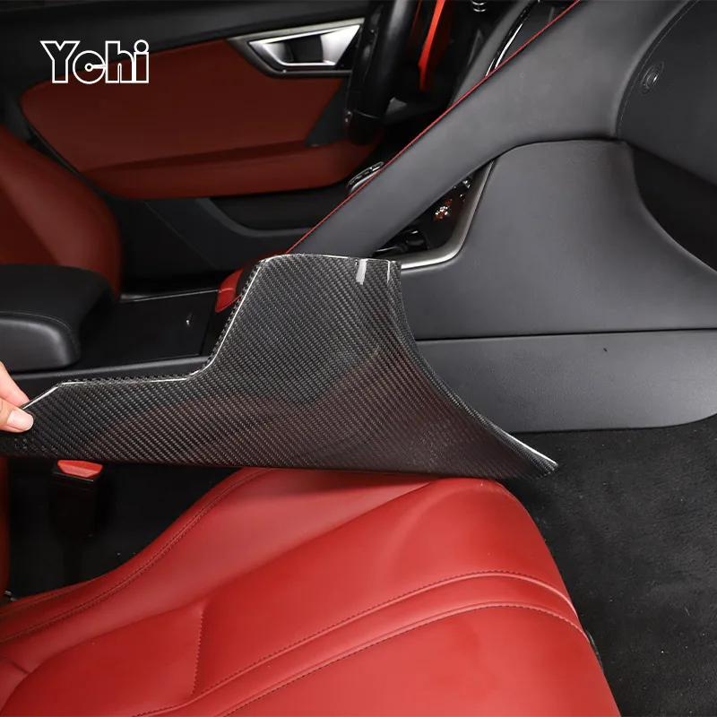 

For Jaguar F-Type 2013-2022 Real Carbon Fiber Car Passenger Side Panel Cover Decorative Sticker Interior Accessories