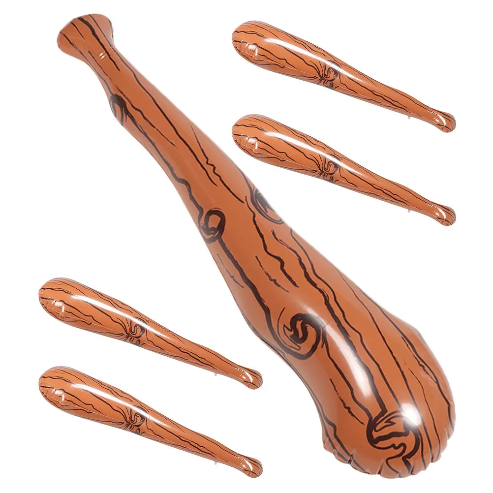 

5Pcs Inflatable Sports Bat Stick Fake Wood Cheering Supplies Birthday Decoration Reusable PVC Inflatable Bat