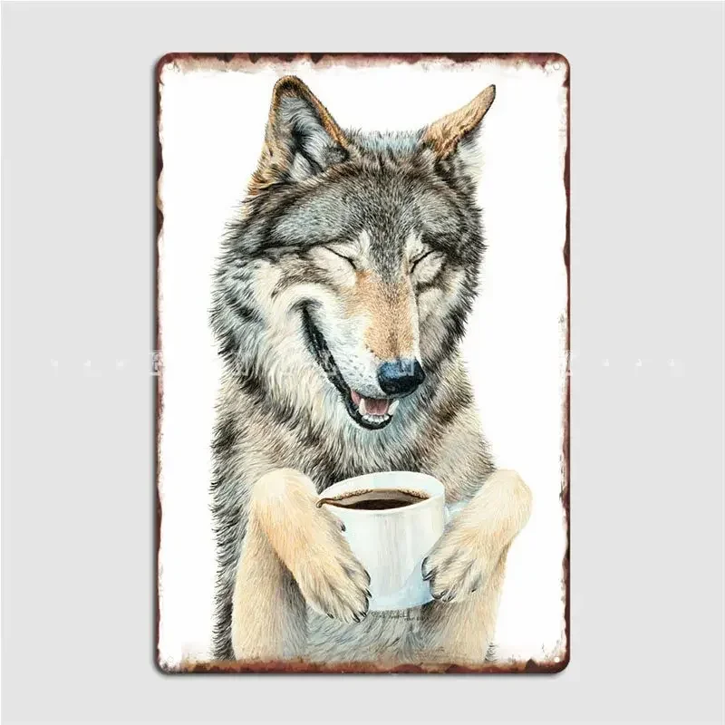 Coffee In The Moonlight Poster Metal Plaque Vintage Wall Decor Pub Garage Cinema Living Room Tin Sign Posters