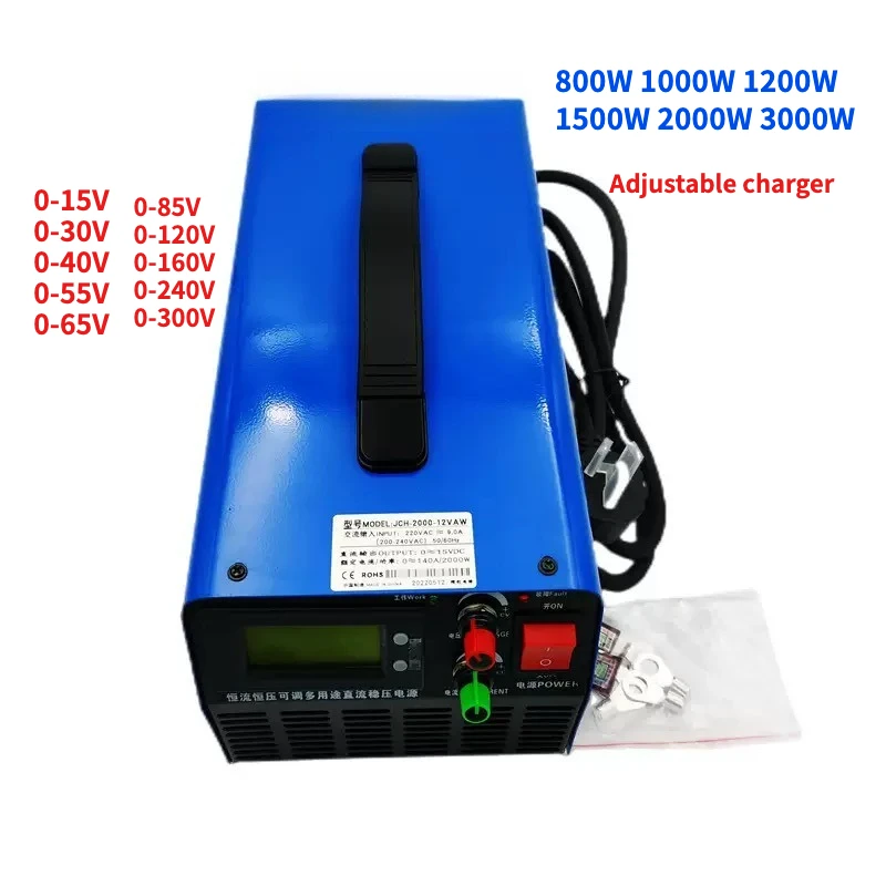 

Регулируемое зарядное устройство 3000 Вт 2000 Вт 1500 Вт 0- 120 В 300 В 126 В 30 А 58,4 В 20 А 48 В 134,4 В 72 В 58,8 В 50 А 117,6 В Для аккумулятора Li ion Lifepo4