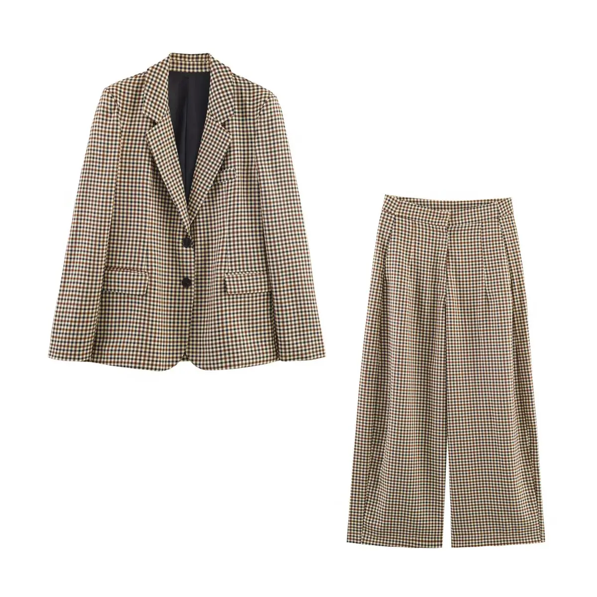 

New Arrival: Women's Suit Pantsuit Fashion-Forward Women's Checkered Straight-Cut Blazer Checkered Pants