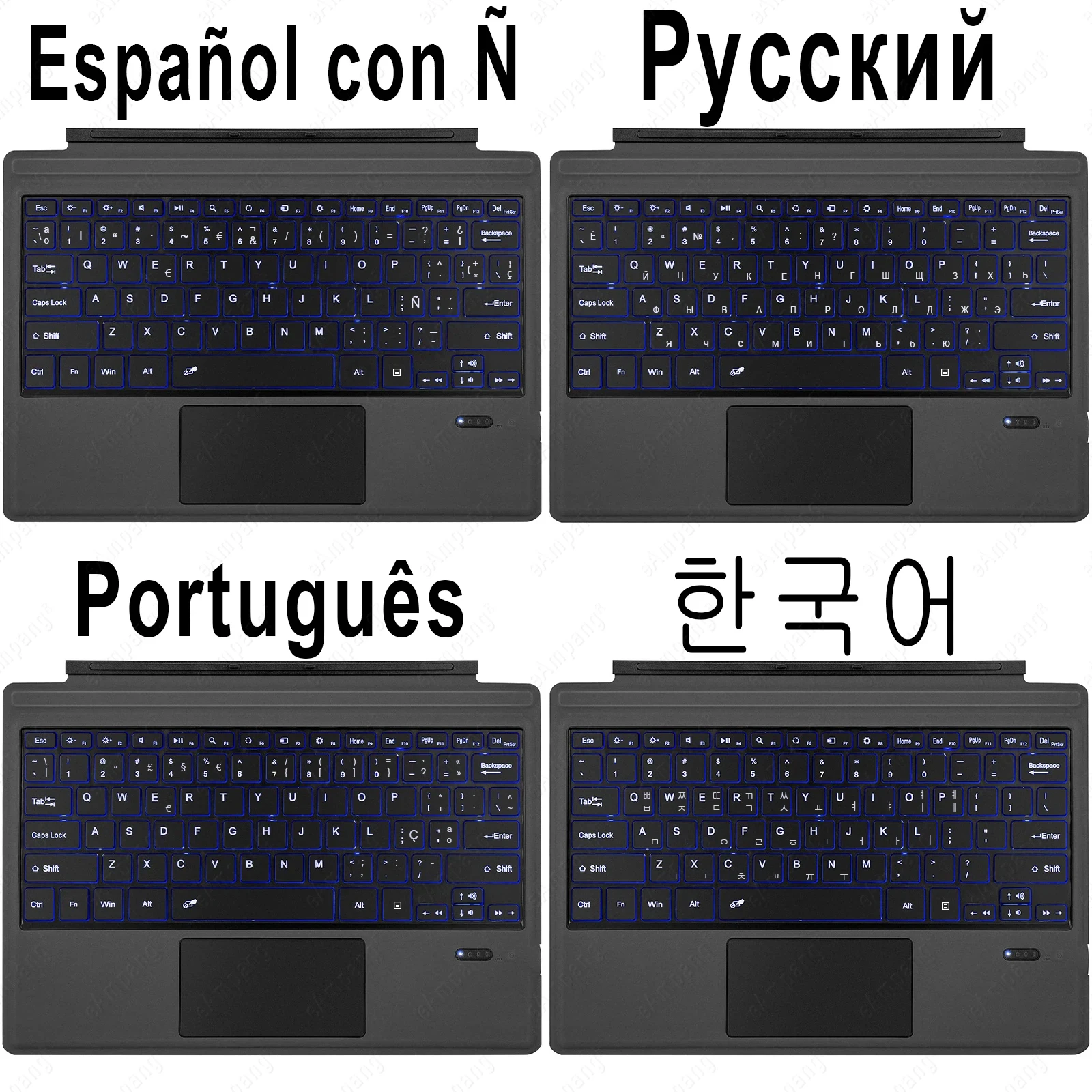 Keyboard for Microsoft Surface Pro 8 9 X 3 4 5 6 7 Custom Russian Spanish Arabic Portuguese French AZERTY Hebrew Korean German