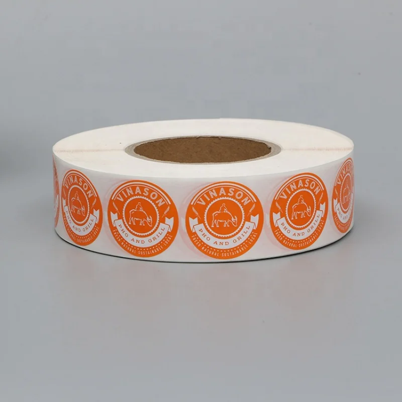 custom.Cheap Self Adhesive Coated Paper Sticker Custom Private Round Food Container Labels