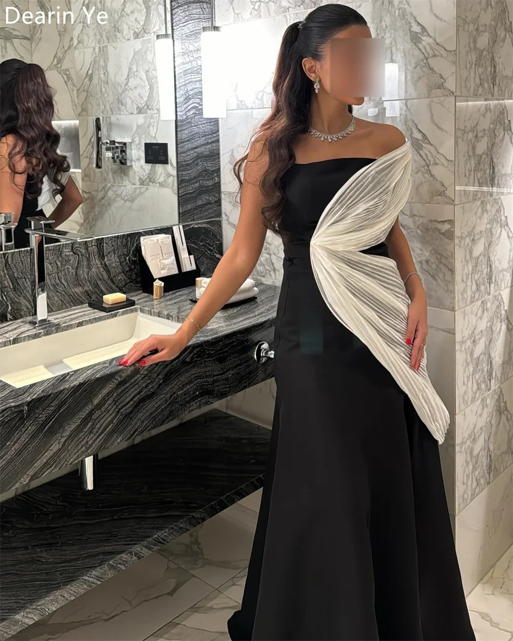 Customized Prom Gown Formal Dearin Off-the-shoulder A-line Floor Length Skirts Draped Ribbon Ruffle Bespoke Occasion Dresses Sau