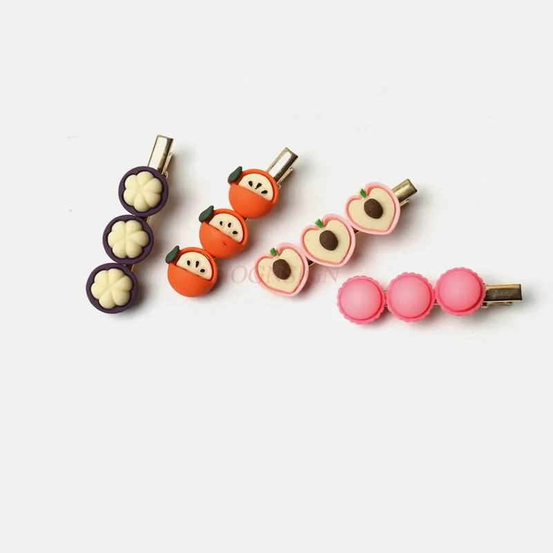 Simulated fruit clip, strawberry cherry, lychee, durian, orange hair clip, straight edge clip