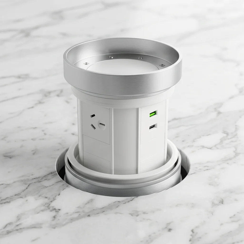 IP65 Waterproof Fully Inserted AU Power Outlet Hidden Marble Kitchen pop up Tower Socket/Fully Recessed Marble Lifting Socket