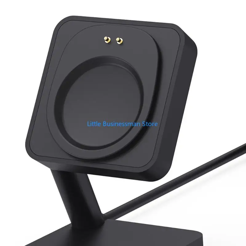 Desktop Watch Charging Stand with 2 Pin Contact, USB-A Smartwatch Base for Desk, Bedside, or Office Charging, Black Finish M76A