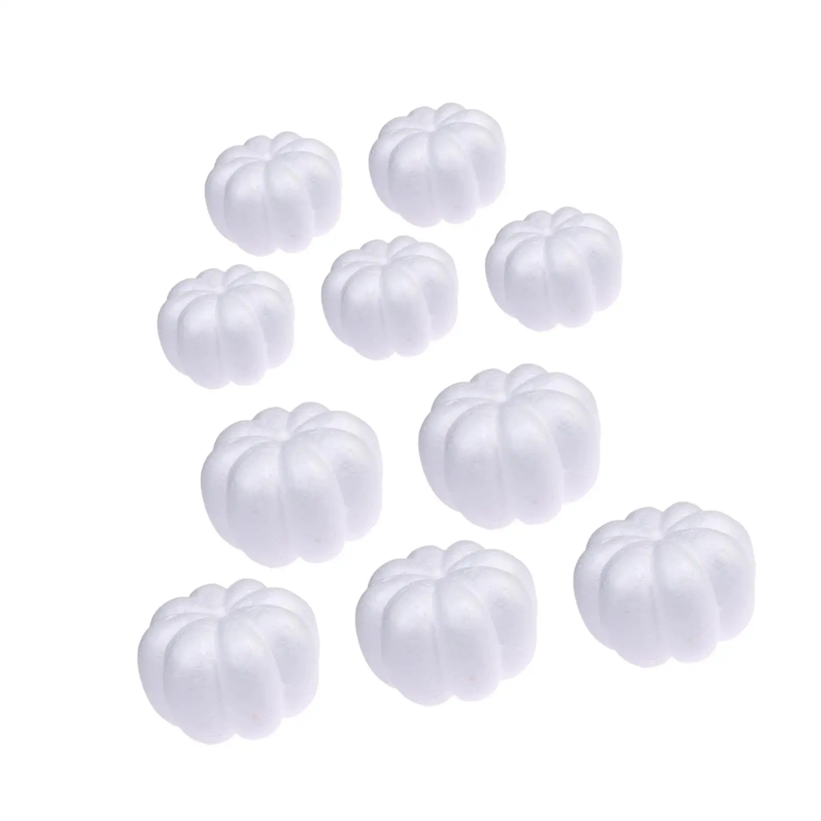 10Pcs Artificial Pumpkins for Decor Fall White Foam Pumpkins for Science