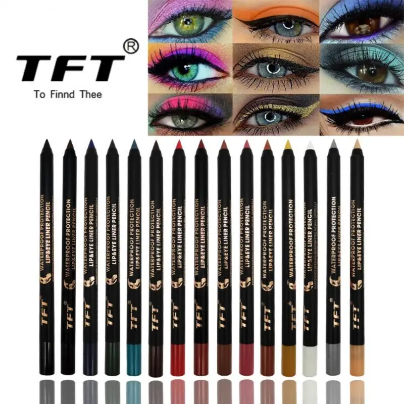 15Colors TFT New Lipstick Pencil Waterproof Non-smudge Lip Liner Contour Makeup Lipstick Tool Matte Professional Maquiagem TSLM1