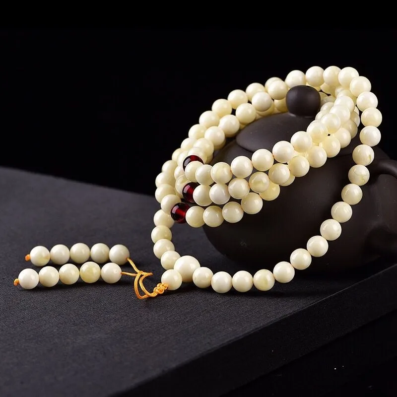 

Beeswax Amber Bracelet 108 Buddha Beads Bracelet Men's and Women's Necklace Jewelry