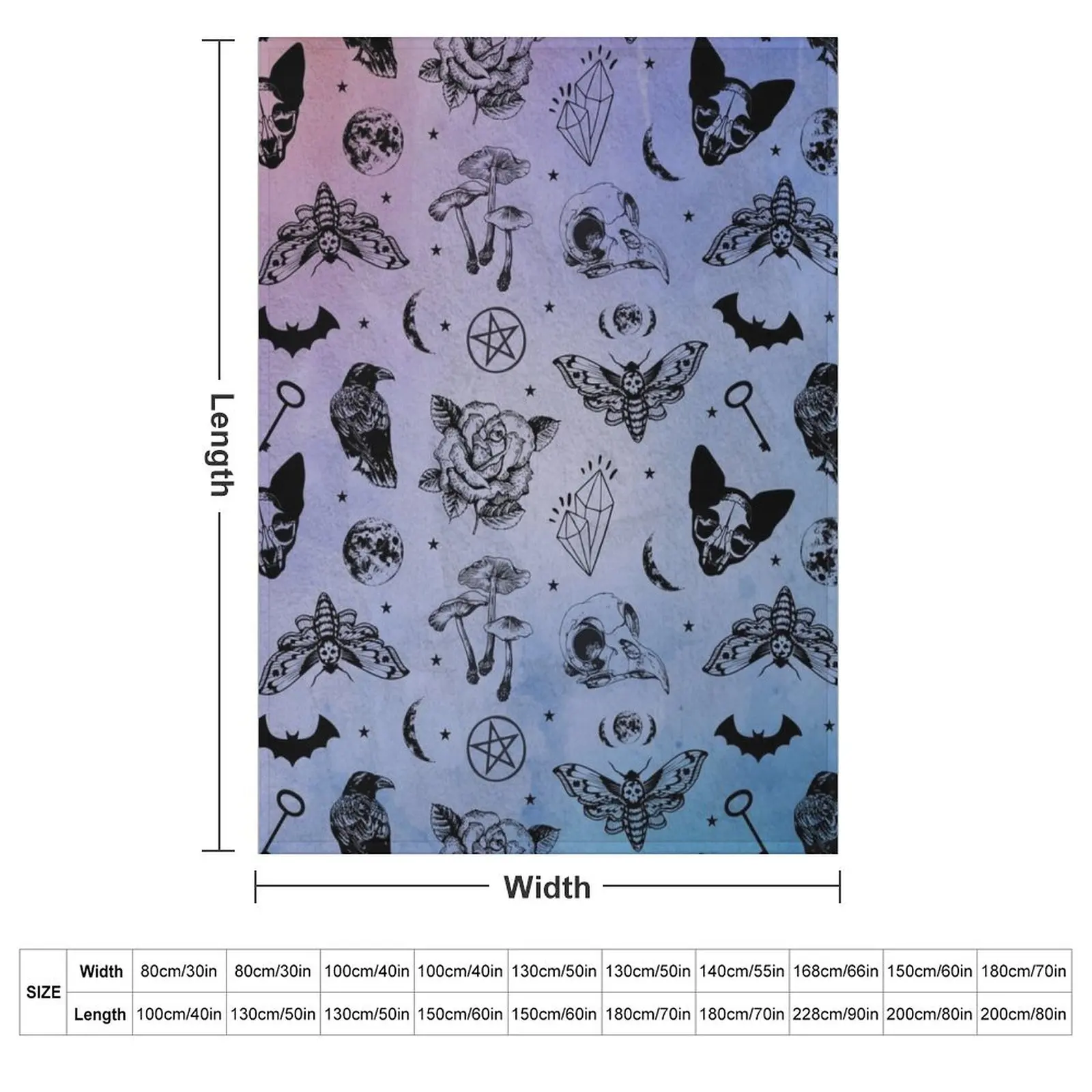Witch Vibes II Throw Blanket Shaggy Comforter Decoratives anime Blankets