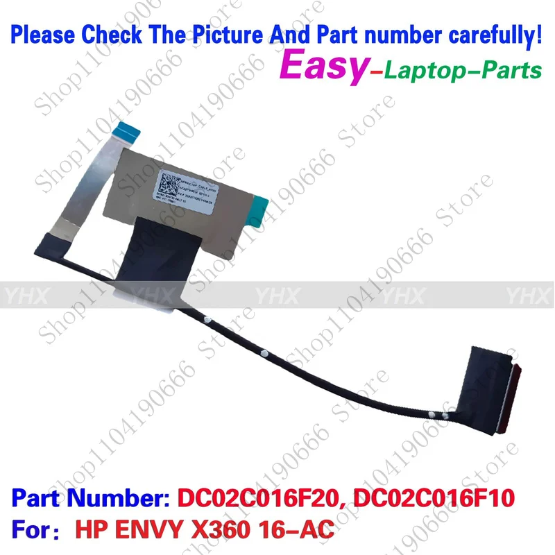 

bd New For HP ENVY X360 16-AC Laptop LCD KPM6J EDP Cable Lvds Wire DC02C016F20.