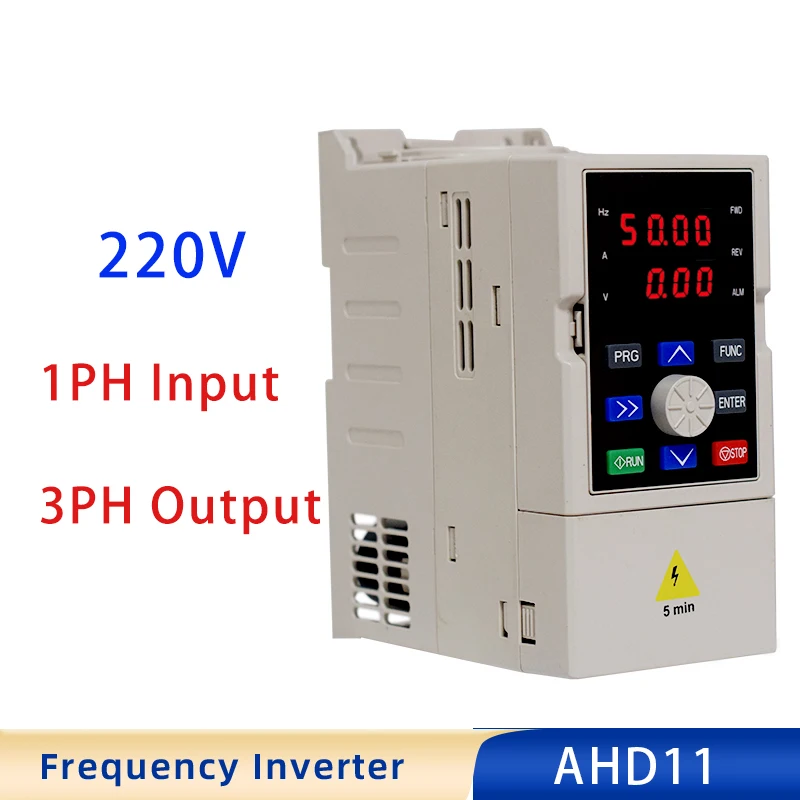 

AH D11 1PH 3PH 220V Economical VFD Variable Frequency Drive Converter Inverter 0.4KW 0.75KW 1.5KW 2.2KW Motor Speed Controller