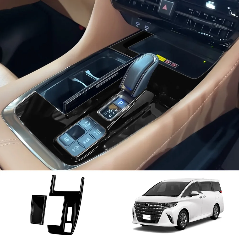 

Car Center Console Gear Shift Panel Cover For RHD Toyota Alphard Vellfire 40 Series 2023 Gloosy Black Cover Interior Accessories