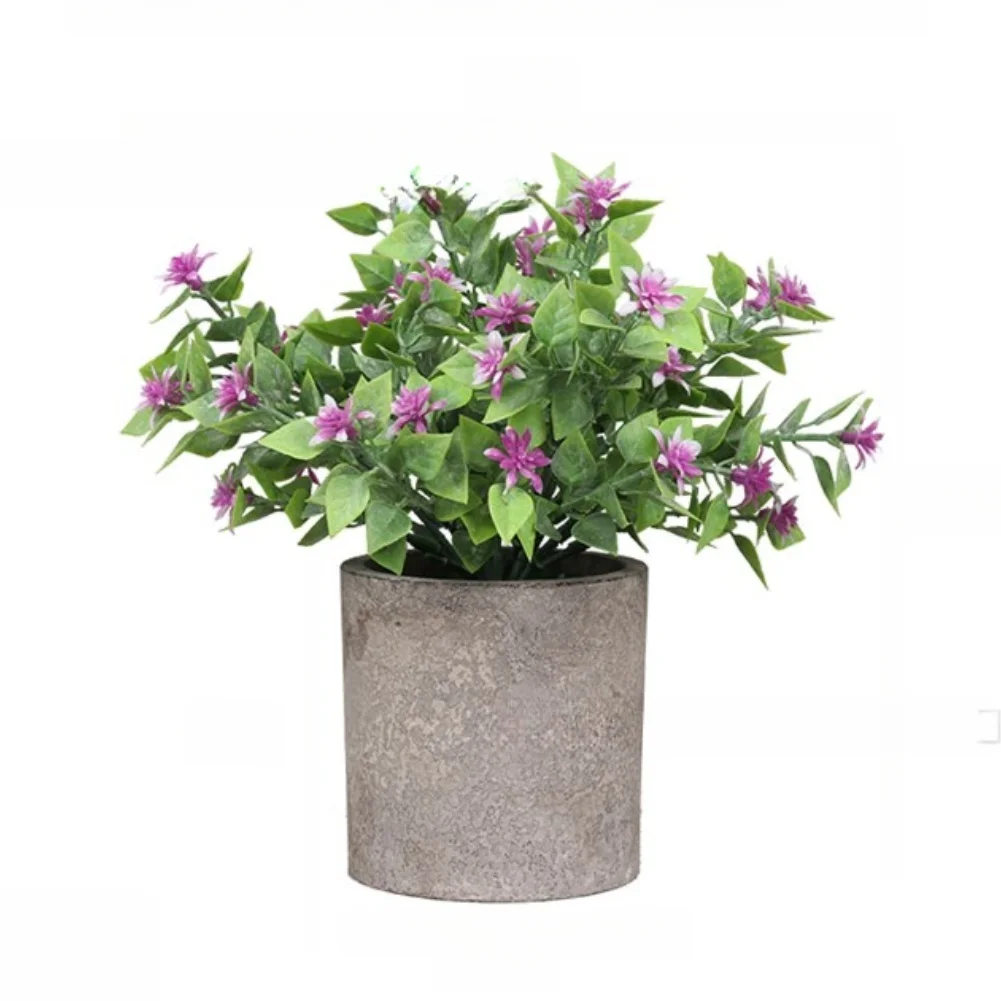 Contemporary Faux Potted Greenery for Minimalist Office or Residential Setting with Subtle Dimensional Detailing