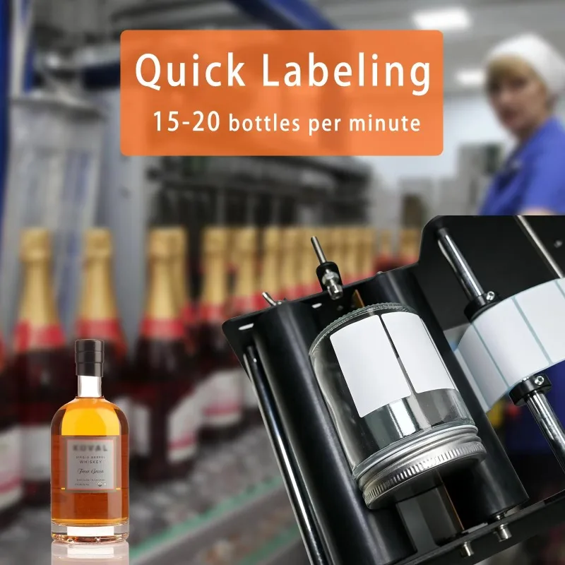 Manual Round Bottle Labeling Machine Small Desktop Hand Crank Semi Automatic Sticker Applicator For Glass Plastic Bottle