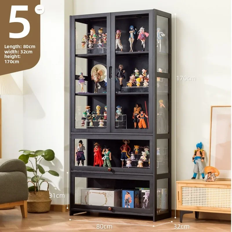 Firm Figure Cabinet Lego Display Cabinet Glass Cabinet Household Crack Dust-proof Storage Shelf Toy Display Box Wine Cabinet