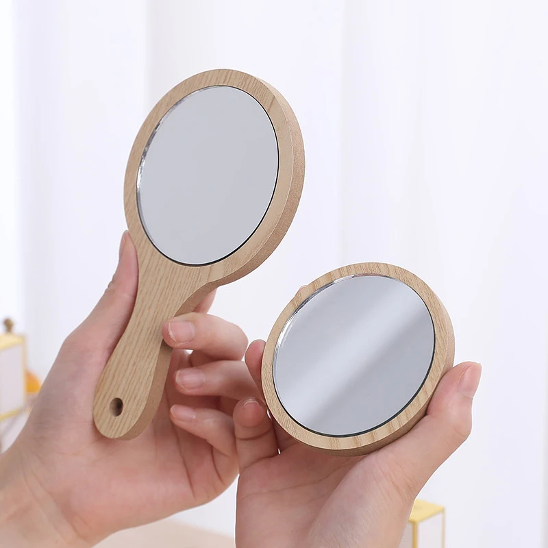 Grand Miroir Brodé en Bois pour Salon de miles, Accessoire de Maquillage Spécial, Fait à la Main, Rétro