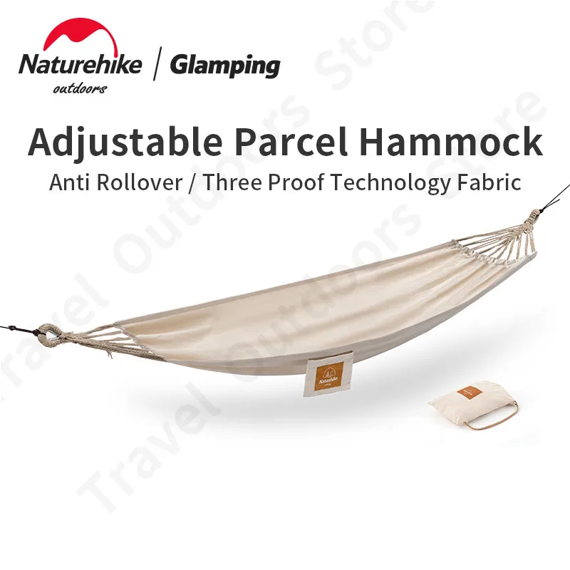 Naturehike Ultralight Cotton Canvas Hammock 1P/2P Portable Comfortable Anti Rollover Waterproof Camping Garden Swing Hammock